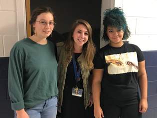 L to R: student Catherine Herring, alumni Elizabeth Lauer and student Taylor Reynolds