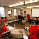 Learning Chinese with the instructional lead, Dr. Wendy Xie. Photo by Ellen Gwin Burnette