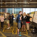 Students presenting their research posters at the 22nd annual Celebration of Student Research and Creative Endeavors in the Plemmons Student Union at Appalachian. Photo by Ellen Gwin Burnette.