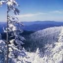 Great Smoky Mountains National Park as seen in a winter photograph taken after a heavy frost. Photo courtesy of Great Smoky Mountains National Park