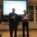 Dr. Rene Harder Horst receiving the Distniguished Professor Award of History