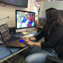 this summer Snow is working with Dr. Smith behind the glass walls of the astronomy lab where museum visitors can see them work. She is most excited because, “When my little brothers come to the museum they will get to see me working!” photo submitted by Kara Snow.