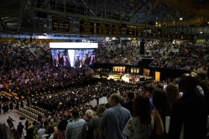Graduation in the Holmes Convocation Center. Photo by University Communications