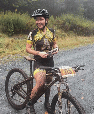 Appalachian State University student Annie Pharr of Tuxedo, who is majoring in recreation management and sociology, received a scholarship from the USA Cycling Foundation. Photo by Yates Pharr
