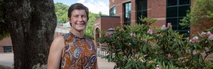 Rachel Gaines, a senior environmental science major from Dayton, Ohio. Gaines will graduate this summer and begin Appalachian’s graduate program in sustainable technology in the fall. Photo by Marie Freeman