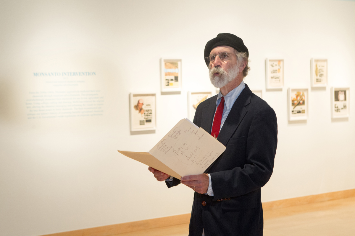 Joseph Bathanti, reading his poetry to an audience at Appalachian State University in 2015. Photo by Marie Freeman