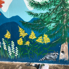 A closer look at the flora and fauna painted on the mural outside of Appalachian Brian Estates. Photo submitted.