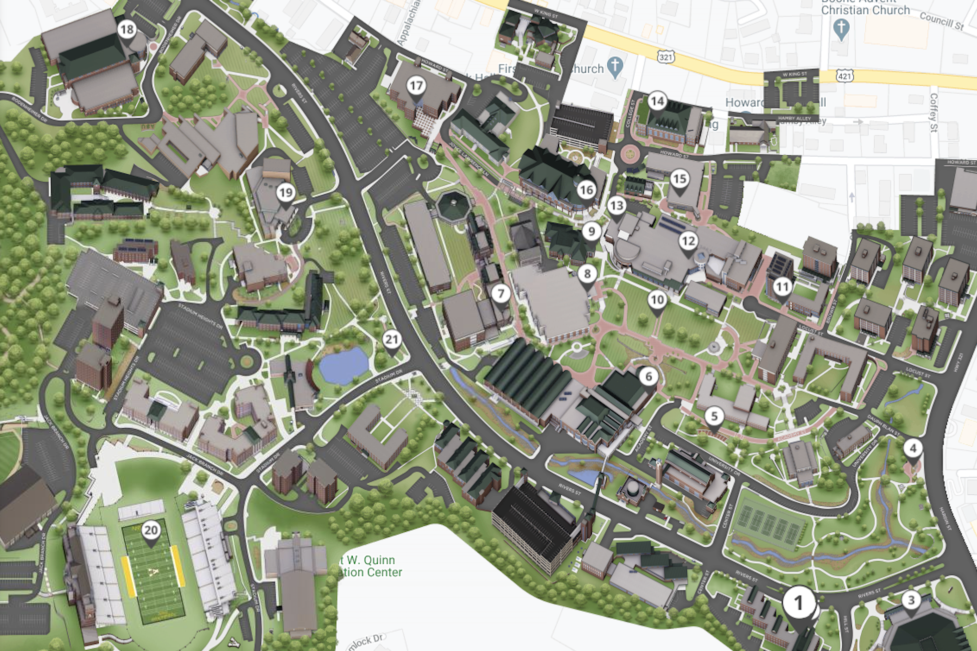 Interactive campus map