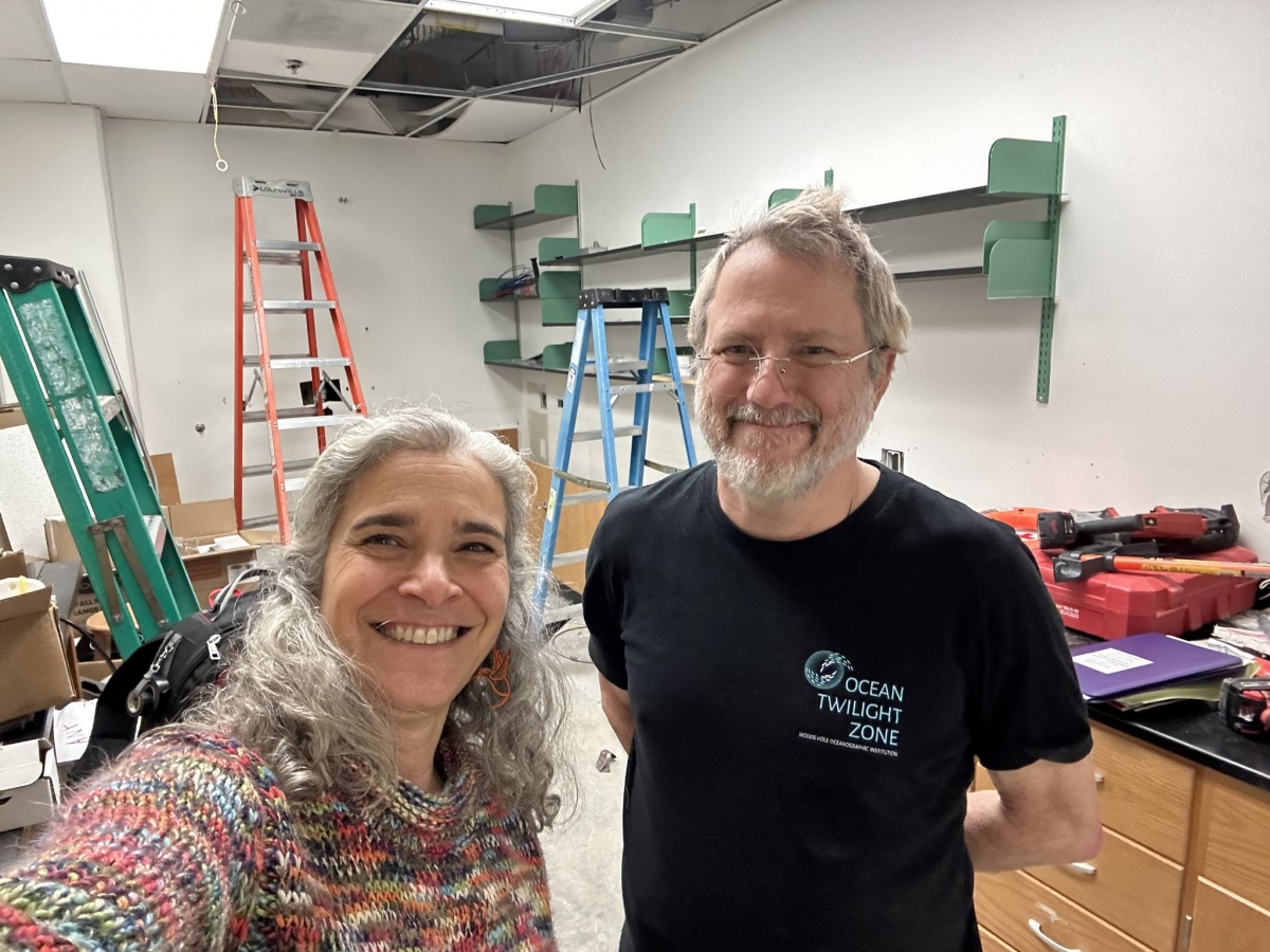 Ramsdell and CAS electrical engineer Patrick Richardson in the SPICE Lab space prior to renovation. Photo submitted