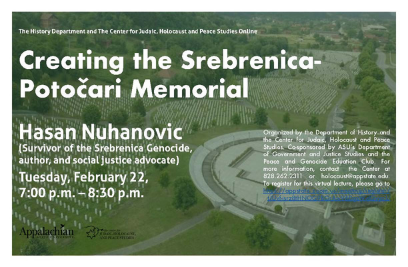 Social Justice Advocate and Survivor Hasan Nuhanovic Speaks on the Srebrenica Genocide and Bosnia Today event poster. Graphic submitted.