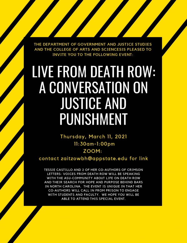 Live from Death Row: A Conversation on Justice and Punishment poster graphic