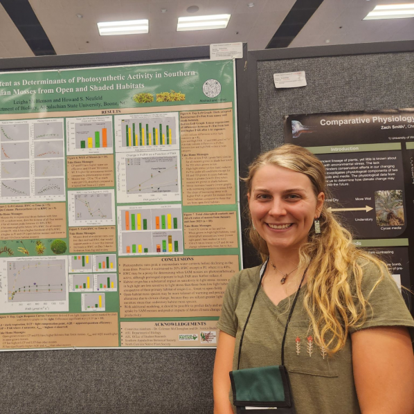 Leigha Henson, biology graduate student from Griffin, Georgia, received a 2023 LI-COR Prize at the Botanical Society of America's Botany Conference in Boise, Idaho, for her poster 