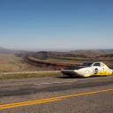 Team Sunergy’s Cruiser Class vehicle, ROSE, is designed to look and feel like a car consumers will drive in the future. This photo, of ROSE climbing a steep mountain on the way from Wyoming to Oregon, was taken by supporting staff member Chase Reynolds and won the National Park Service photo competition, held in conjunction with the American Solar Challenge. Photo by Chase Reynolds