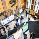 Biology students presented their posters in the Atrium of the Rankin Science South Building. Photo by Kyla Willoughby