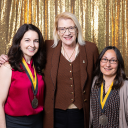 App State Chancellor Sheri Everts, center, with Emily Daughtridge, professor in the Department of Theatre and Dance, left, and Dr. Maryam Ahmed, professor in the Department of Biology, at the inaugural Awards of Distinction ceremony, held April 27 on App State’s Boone campus. Daughtridge is the recipient of the 2023 Appalachian State University Excellence in Teaching Award, and Ahmed is App State’s 2023 recipient of the UNC Board of Governors Excellence in Teaching Award. Photo by Chase Reynolds