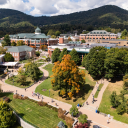 U.S. News & World Report, The Princeton Review, Forbes magazine, The Wall Street Journal, Washington Monthly magazine and Money.com have named App State among the nation’s top schools for 2025–26, recognizing the university for its academics, innovation, value, benefits for student veterans and more. This aerial image of App State’s Boone campus, taken Sept. 18, shows the beginnings of fall color dotting campus trees. Photo by Wes Craig and Chase Reynolds
