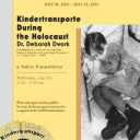 Flyer for the “Kindertransporte During the Holocaust” event. Graphic submitted.