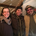 Dr. Dana Powell, left, with long-time friends Anne White Hat (Teton/Rosebud) of New Orleans and Shining Light Kitchen and Earl Tulley, founding member of Diné CARE (Citizens Against Ruining our Environment) of Rock Springs, Arizona