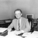 Dr. Harvey R. Durham sits at his desk in the 1985–86 academic year, when he served as chief academic officer at App State. Photo courtesy of Appalachian State University Historical Photographs Collection