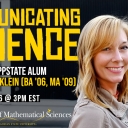 JoAnna Klein, a freelance science journalist and regular contributor to the New York Times visits the Math Colloquium Series virtually. Photo/graphic created by Dept of Math.