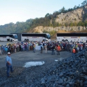 The first stop on the field trip was inside the Highway 105 Quarry operated by Vulcan Materials Company.  
