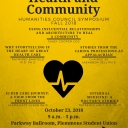 Stories of Caring, Health and Community, Humanities Council Fall Symposium poster