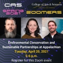 Register for the Zoom event Environmental Conservation and Sustainable Partnerships at Appalachian with Dr. Matt Estep, Dr. Christine Hendren and Dr. Mark Spond