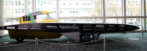 Apperion, Appalachian’s first solar vehicle, is one of over 50 exhibits in the North Carolina Museum of Natural Sciences’ 2019 Triangle SciTech Expo. The car completed top-three finishes in the 2016 and 2017 Formula Sun Grand Prix, and placed sixth in the 2016 American Solar Challenge. Photo by Chase Reynolds