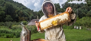 Beekeeper Dr. James Wilkes ’87, chair of Appalachian’s Department of Computer Science, manages 100 bee colonies on his family farm. His scholarly research, conducted in part with Dr. Joe Cazier and Dr. Ed Hassler, includes tracking and analyzing beekeeping management practices. Photo submitted