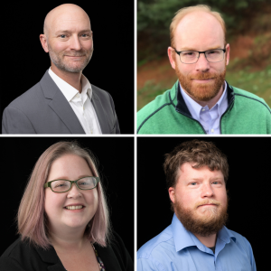 Dr. Derek Martin (top left), Dr. William Hicks (top right), Dr. Twila Wingrove (bottom left), and Dr. Matthew Wright (bottom right)