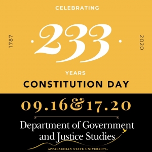 Constitution Day, being celebrated on Sept 16 & 17 this year at Appalachian. Graphic.