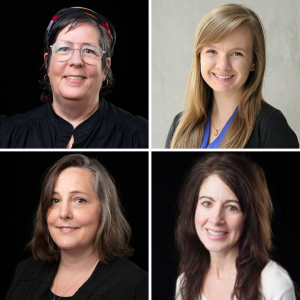 Mary Beth Crass (top left), Lauren Gibbs’17 ’18 (top right), Michelle Holcombe (bottom left), and Sharon Huntley (bottom right)