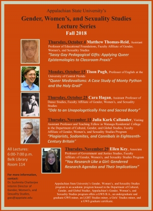 Gender, Women’s and Sexuality Studies Lecture Series Fall 2018