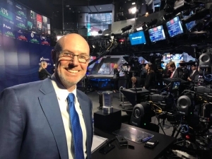 Dr. Rich Cober '98, Industrial-Organizational Psychology and Human Resource Management (IOHRM), ringing the NASDAQ bell to open the NY Stock Exchange. Photo Submitted.