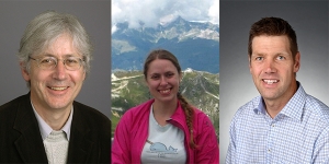  International Mountain Studies Symposium Keynote Speakers, left to right: Historian Jon Mathieu, professor emeritus from the University of Lucerne, Switzerland; Dr. Dawn Hollis, Leverhulme Postdoctoral Research Fellow from the School of Classics, at the University of St. Andrews, Scotland and Geographer Gilles Rudaz, lecturer and associate researcher in the Department of Geography and Environment at the University of Geneva, Switzerland. Photos submitted. 