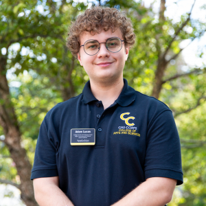 CAS Corps member Adam Lucas is a senior environmental science major from Belmont. Photo by Lauren Andersen.