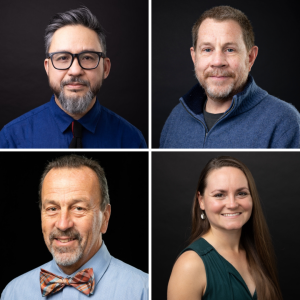 Dr. Cuong Mai (top left), Dr. Matt Ruble (top right), Dr. Ozzie Ostwalt (bottom left), and Dr. Kirstin Waldkoenig (bottom right) will present as part of the second “Philosophy and Religious Studies in the Contemporary World” series, scheduled for the Spring 2026 semester.