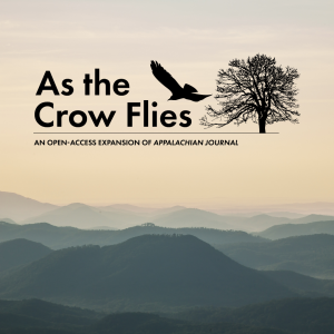 The "As the Crow Flies" logo overlaid on an image of the Blue Ridge Mountains.