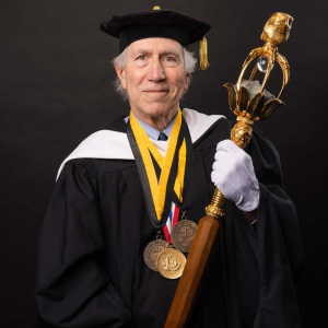 Joseph Bathanti will serve as macebearer for the Fall 2025 College of Arts and Sciences Commencement Ceremony. Photo by Chase Reynolds