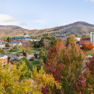 U.S. News & World Report, The Princeton Review, Forbes magazine, Money.com, The Wall Street Journal and Washington Monthly magazine have all named App State among the nation’s “best” and “top” schools for 2024–25, recognizing the university for its academics, innovation, value, benefits for student veterans and more. Pictured Oct. 15, trees begin to change into fall colors on App State’s Boone campus. Photo by Wes Craig and Chase Reynolds