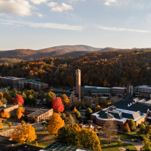 U.S. News & World Report, The Princeton Review, Forbes magazine, Washington Monthly magazine and Money.com have named App State among the nation’s top schools for 2026–27, recognizing the university for its academics, value, benefits for student veterans and more. Shown is an aerial image of App State’s Boone campus in the fall. Photo by Wes Craig and Chase Reynolds