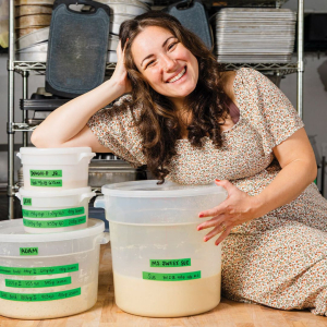Among Julia Castellano’s sourdough starters is Dough-P Jr., created from the one used by her mentor in France. Customers can purchase portions of Dough-P Jr. weekly, Thursday to Sunday.