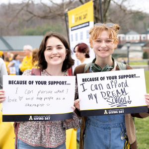 On Appalachian State Giving Day 2026, Mountaineers across the nation showed their App State pride and raised more than $2.8 million to support programs and initiatives across the university, breaking the previous Giving Day fundraising record by more than $1 million. Photo by Kyla Willoughby