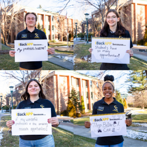 Students from App State’s College of Arts and Sciences share why they support the university on iBackAPP Day. Photos by Lauren Gibbs