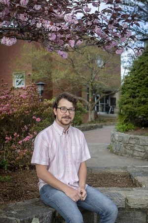 Matthias Kramer, a graduating Appalachian senior earning a B.A. in English with dual concentrations in literary studies and creative writing, along with a B.A in languages, literatures and cultures – East Asian languages and cultures. He will begin a doctoral program in comparative literature at University of Oregon this fall. Photo by Marie Freeman