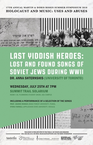 “Last Yiddish Heroes: Lost And Found Songs of Soviet Jews During WW II”: Lecture and Performance of Songs