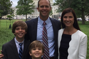 Long, center, and his wife, Amanda “Mandi” Long with their sons, Jonah, far left, and Isaac in front of the United States Capitol building. Photo courtesy of Long
