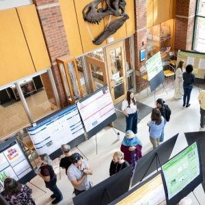 The entrance of the McKinney Geology Teaching Museum, located in the Rankin Science South Atrium.