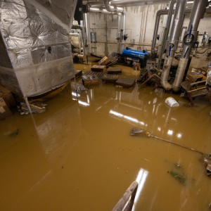 A flooded mechanical room in the lower level of Walker Hall on App State’s Boone campus. Photo by Chase Reynolds