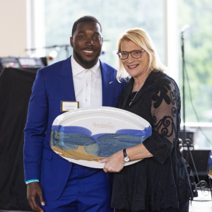 Appalachian State University alumnus Douglas Middleton Jr. ’15 ’18 is the recipient of App State’s 2022 Young Alumni Award, which honors individuals under 40 years of age for their exceptional service to the university and accomplishments in their career.